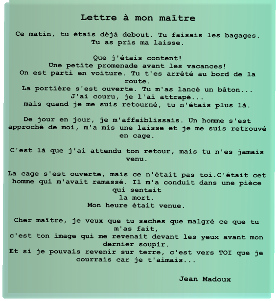 lettre maitre